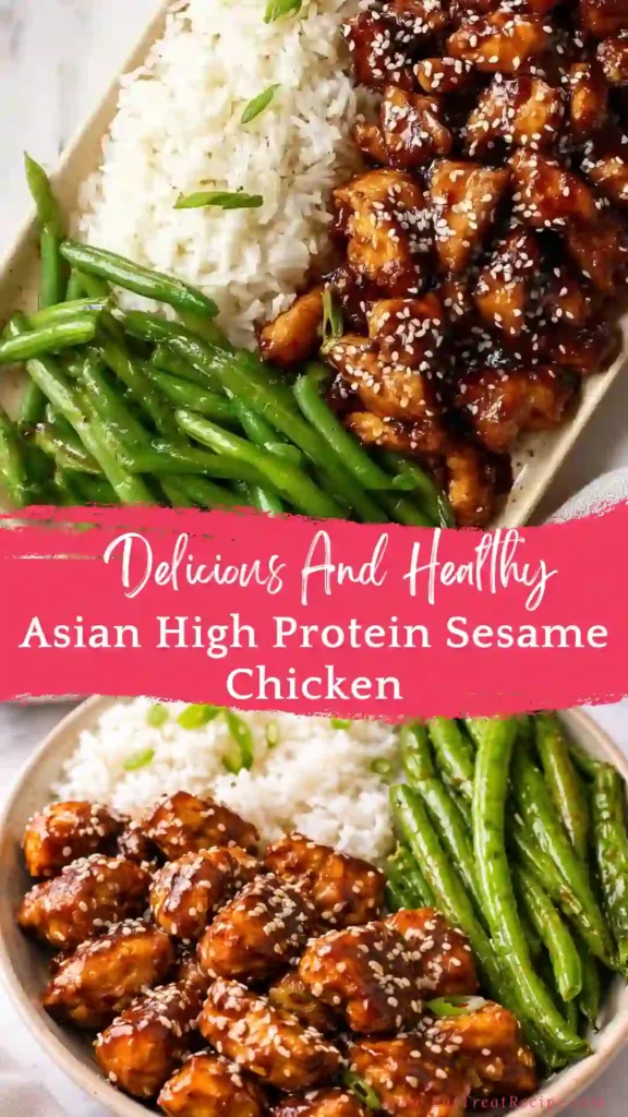 asian high protein sesame chicken crispy healthy recipe