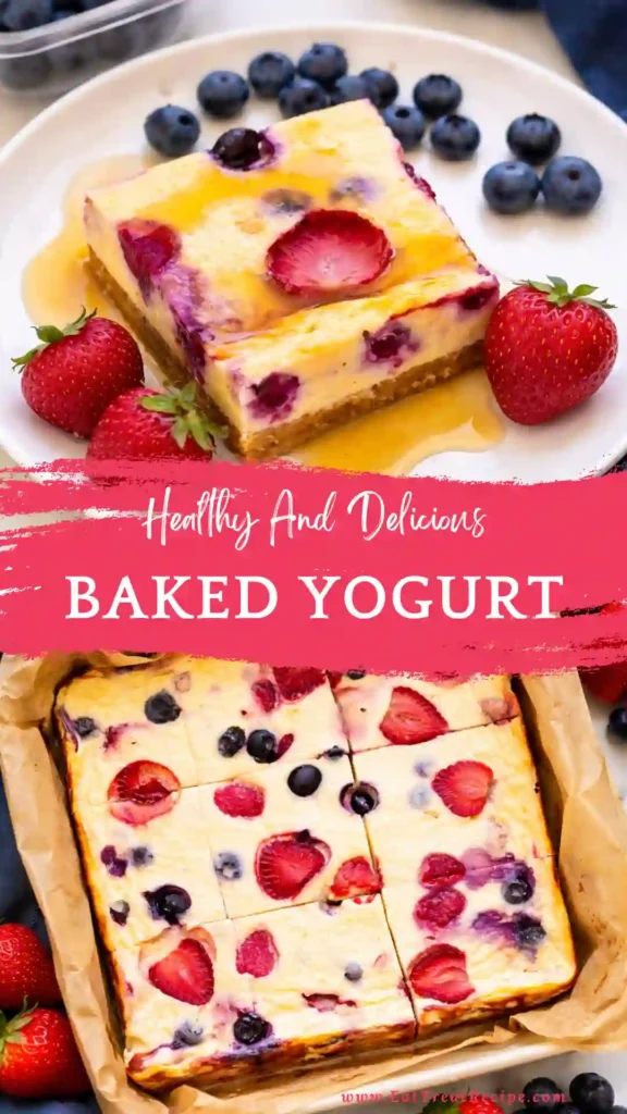 baked yogurt recipe creamy custard healthy dessert slices