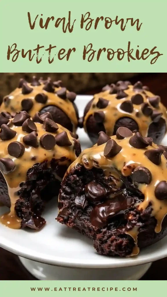 brown butter brookies stacked gooey chocolate cookie brownie bars