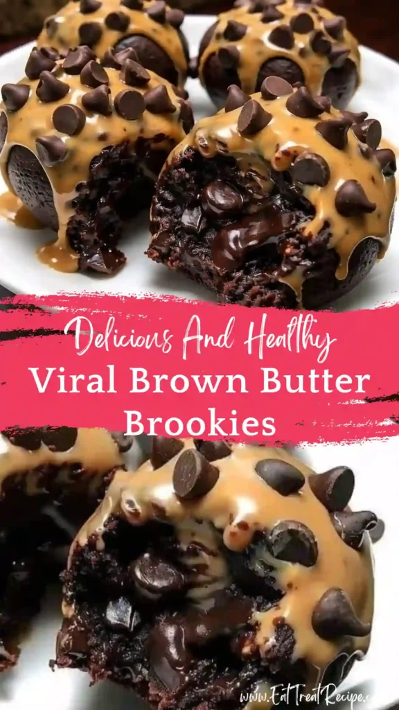 brown butter brookies stacked gooey chocolate cookie brownie bars