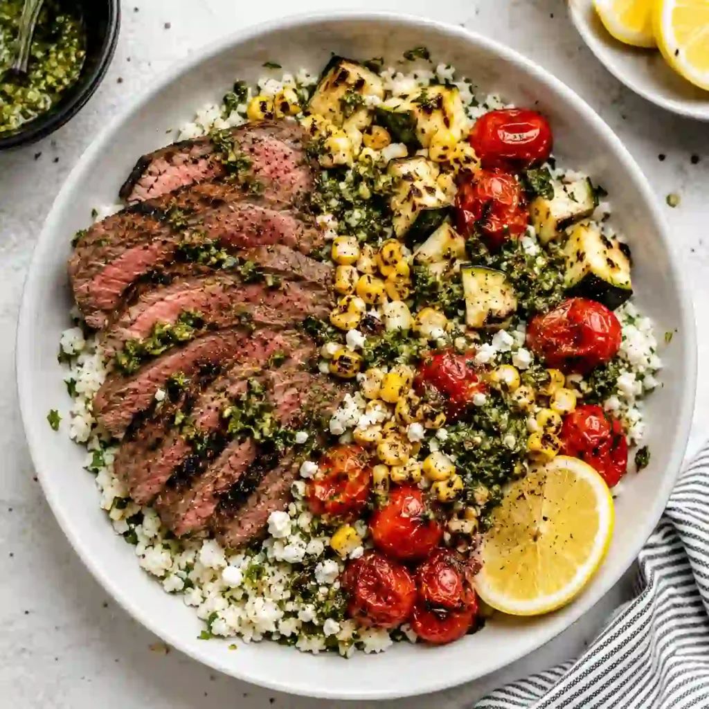 chimichurri steak rice bowl