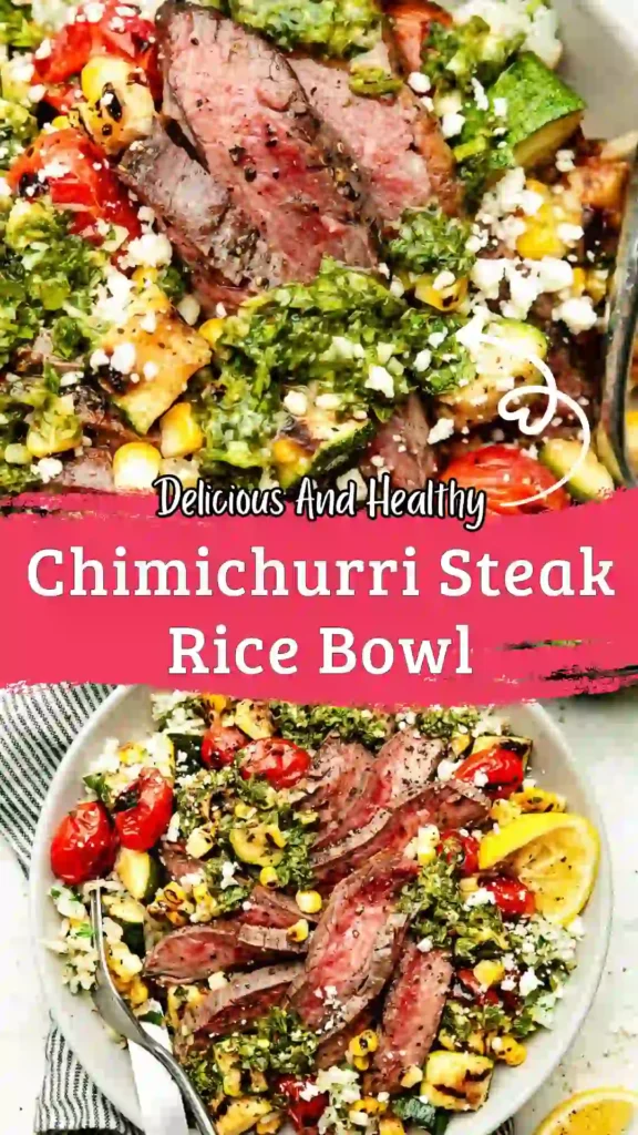 chimichurri steak rice bowl