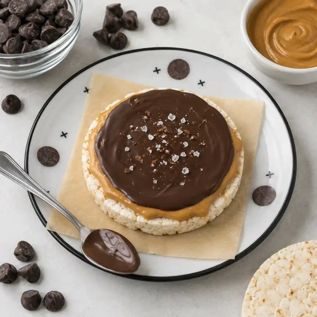 Chocolate peanut butter rice cakes