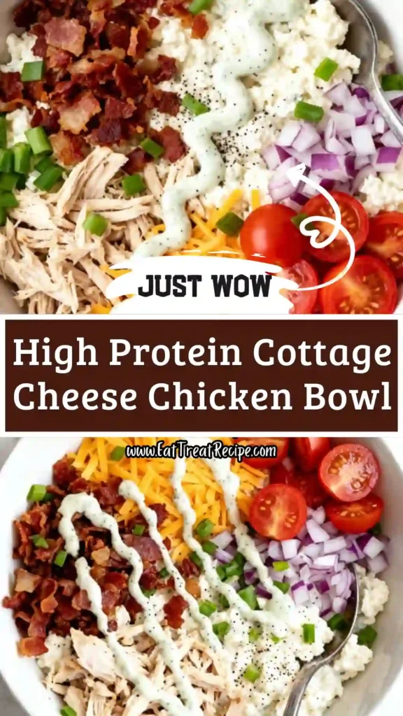 Chicken Bacon Ranch Cottage Cheese Bowl close-up