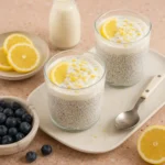 Lemon chia seed pudding jars