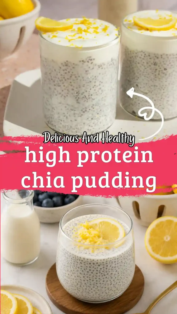 Lemon chia seed pudding jars