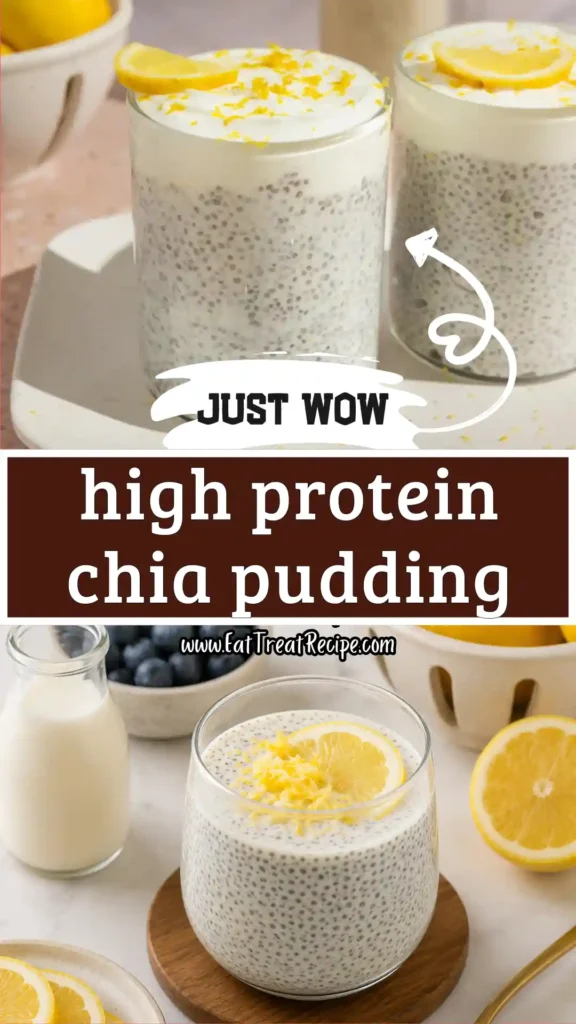 Lemon chia seed pudding jars