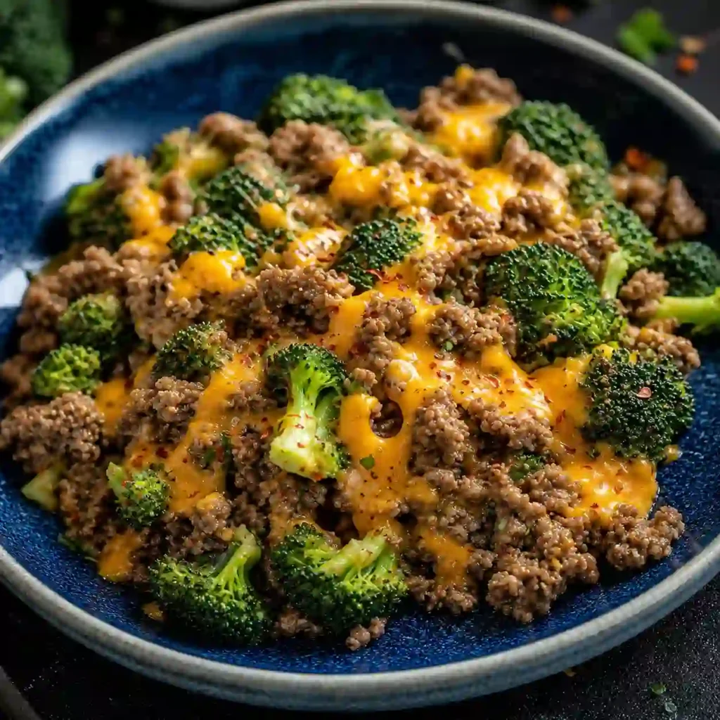 quick hamburger broccoli skillet bowl