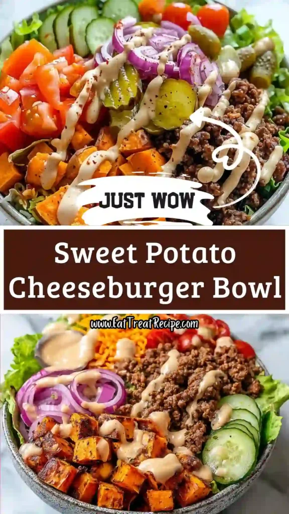 quick sweet potato burger bowl