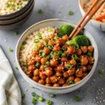quick vegan sticky sesame chickpeas