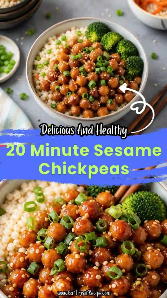 quick vegan sticky sesame chickpeas