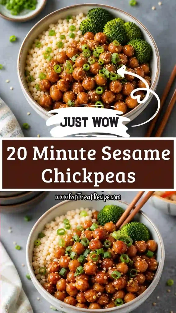 quick vegan sticky sesame chickpeas