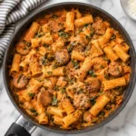Chicken Sausage Pasta with Parmesan and spinach