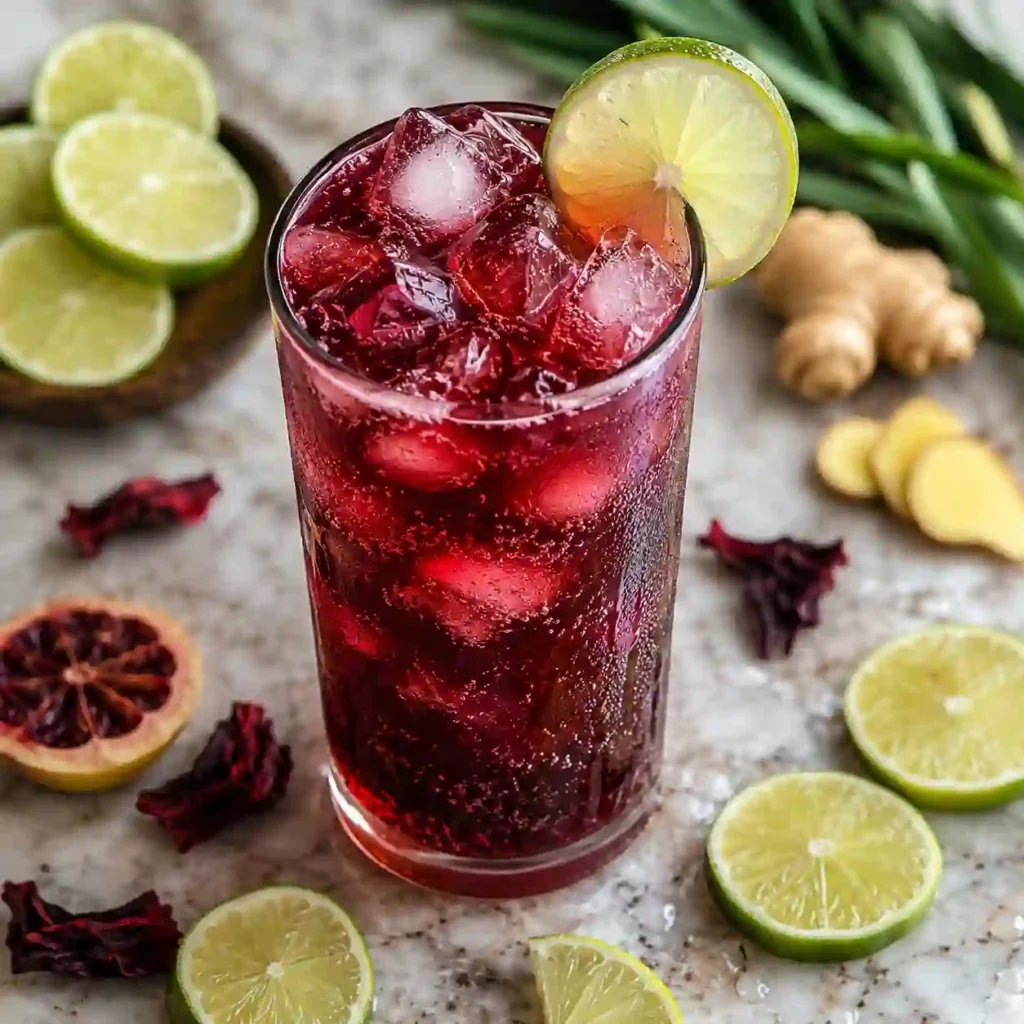 Easy Hibiscus Ginger Iced Tea Recipe