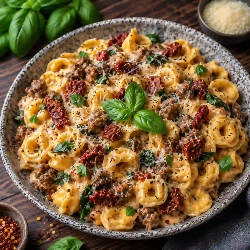 Easy One-Pot Tuscan Ground Beef Pasta