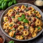 Easy One-Pot Tuscan Ground Beef Pasta