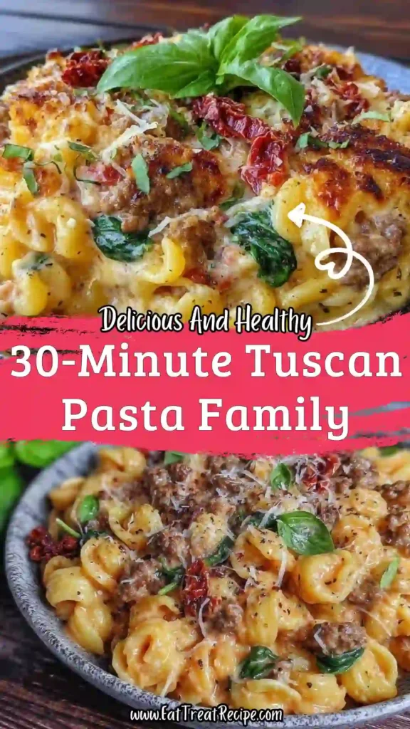 Easy One-Pot Tuscan Ground Beef Pasta