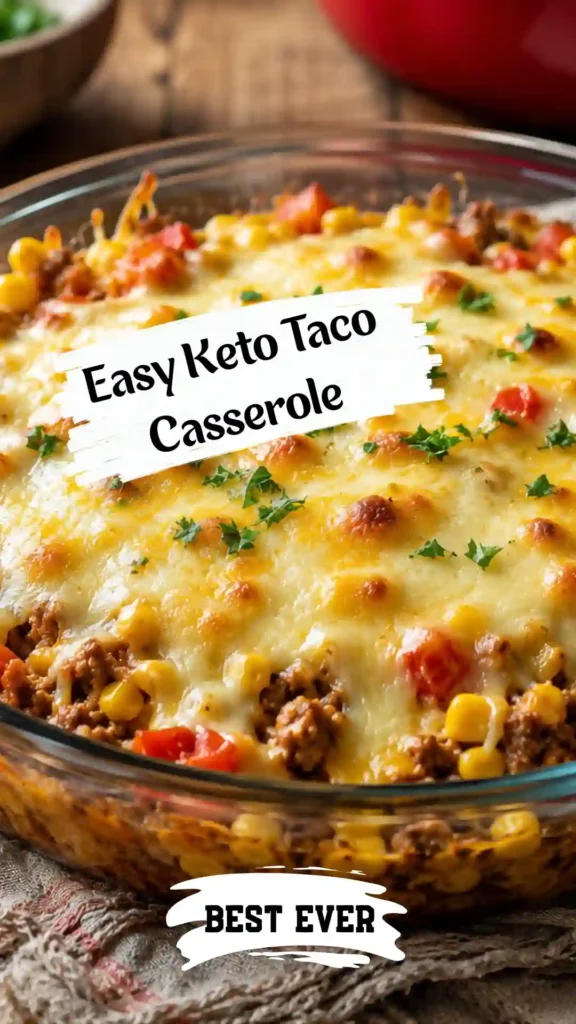 Keto Taco Casserole fresh from the oven