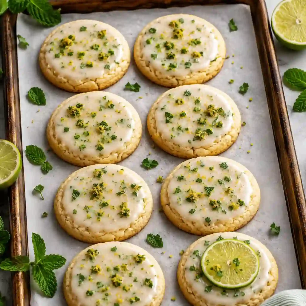 Mojito Sugar Cookies for Summer with lime glaze