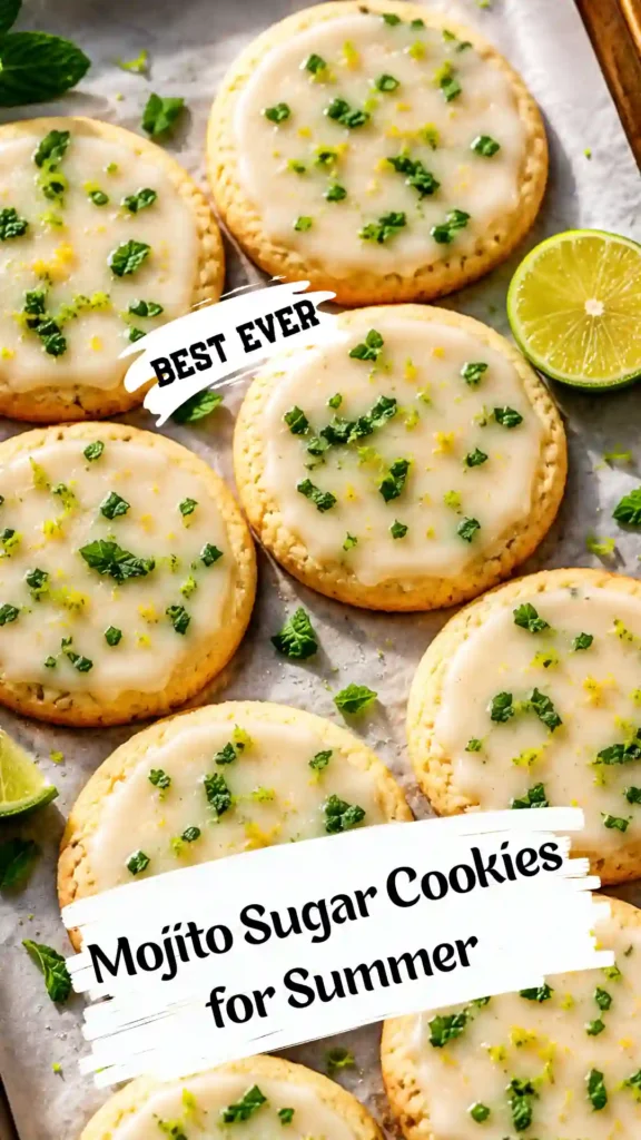 Mojito Sugar Cookies for Summer with lime glaze