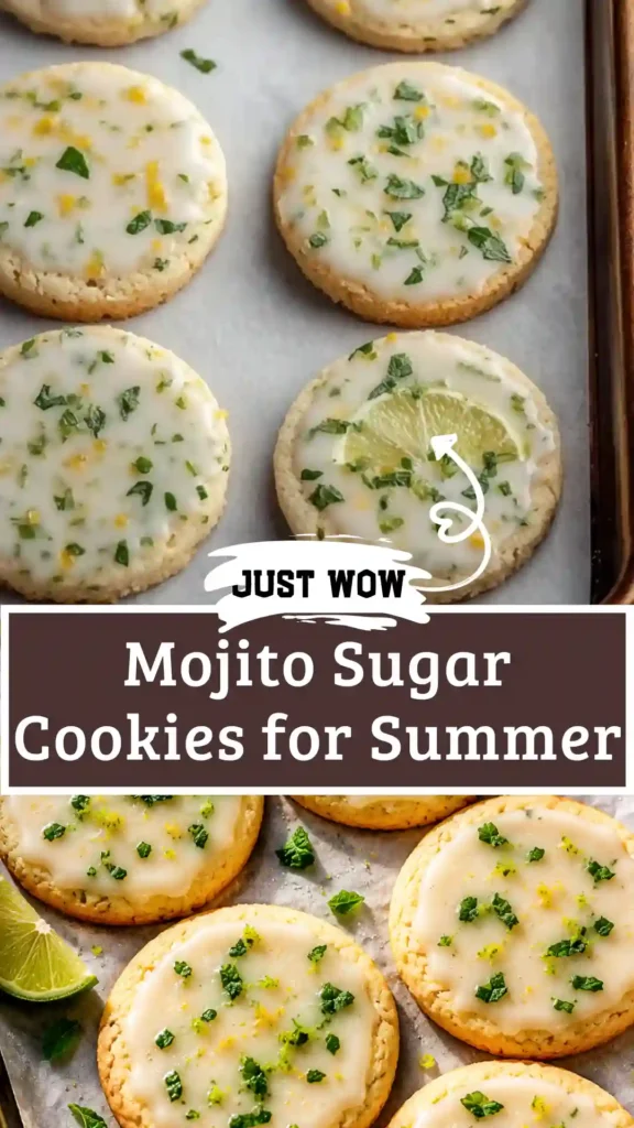 Mojito Sugar Cookies for Summer with lime glaze