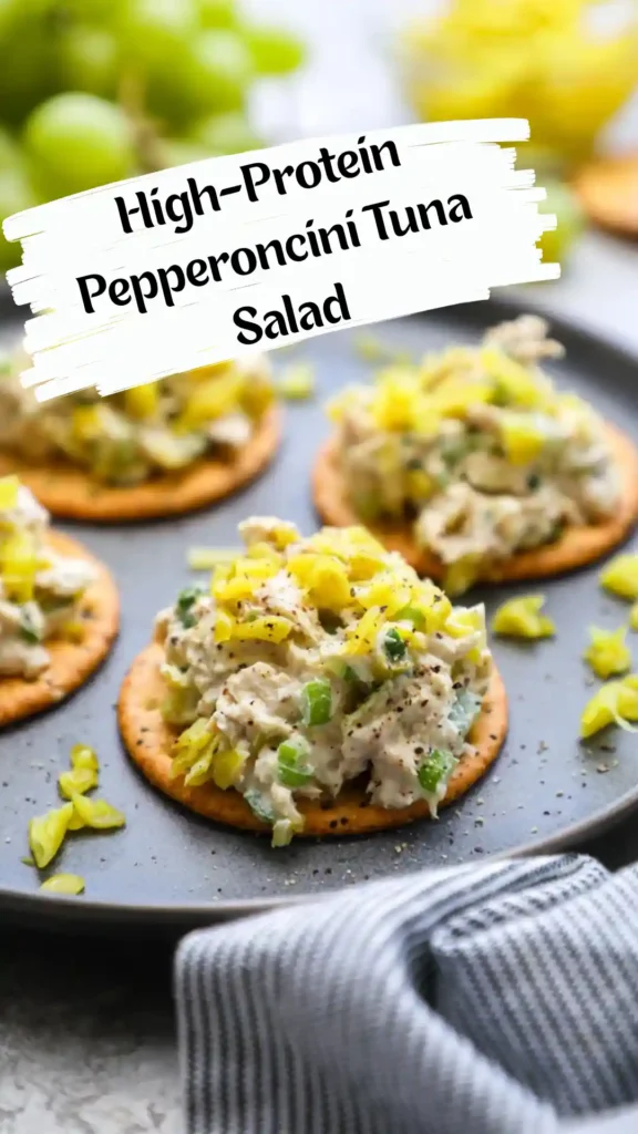 Pepperoncini Tuna Salad in a serving bowl