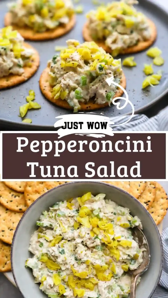 Pepperoncini Tuna Salad in a serving bowl
